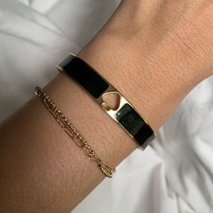 Kate Spade gold with black enamel bangle